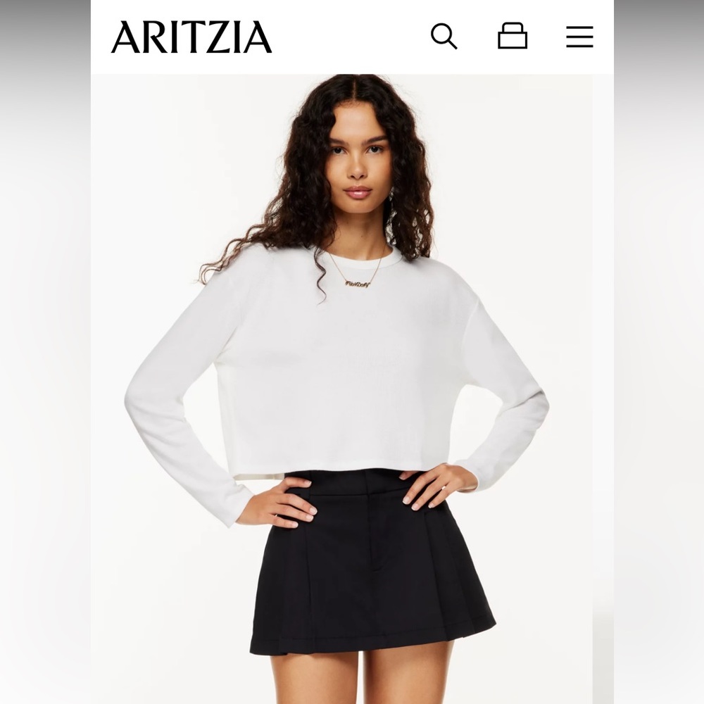 Sunday best for aritzia.  Baby waffle cropped shirts. Size medium